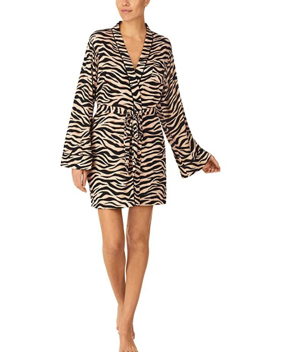 Clothing Kate Spade New York | Kate Spade New York Sleepwear Wrap Robe Bold Zebra