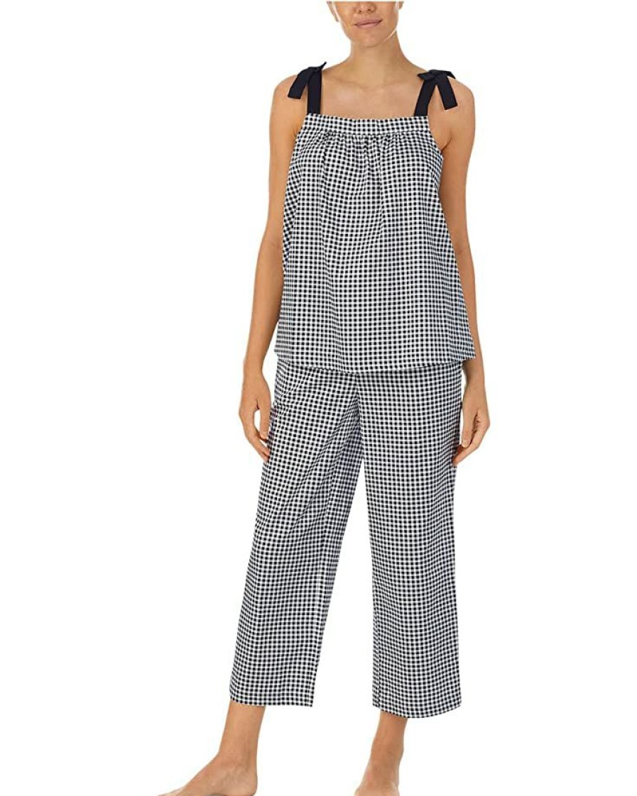 Clothing Kate Spade New York | Kate Spade New York Sleepwear Fashion Cropped Pj Set Mini Gingham