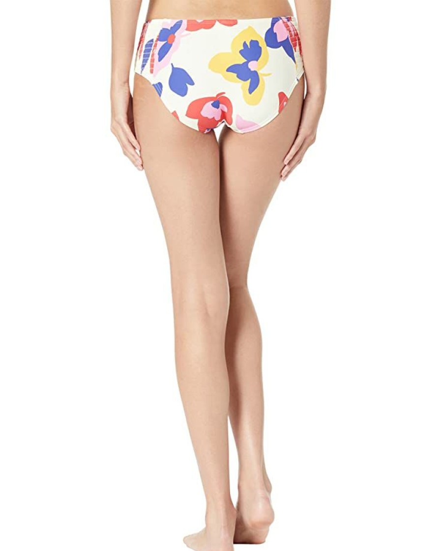 Clothing Kate Spade New York | Kate Spade New York Swimwear Summer Floral Smocked Bikini Bottoms Ivory