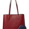 Bags Kate Spade New York | Kate Spade New York Handbags All Day Dot Party Pop Printed Crossgrain Leather Large Tote Autumnal Red