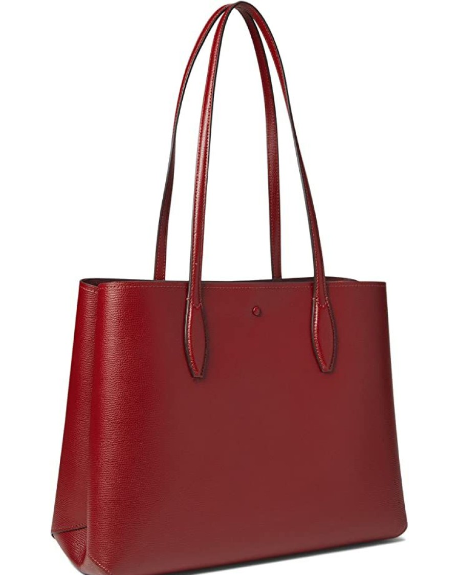 Bags Kate Spade New York | Kate Spade New York Handbags All Day Dot Party Pop Printed Crossgrain Leather Large Tote Autumnal Red