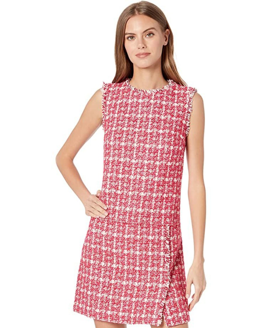 Clothing Kate Spade New York | Kate Spade New York Dresses Plaid Tweed Dress Pink Multi