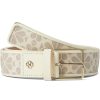 Eyewear Kate Spade New York | Kate Spade New York Belts 40 Mm Logo Coated Canvas Belt Parchment/Gold