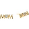 Jewelry Kate Spade New York | Kate Spade New York Love You, Mom Mom Studs Earrings Clear/Gold