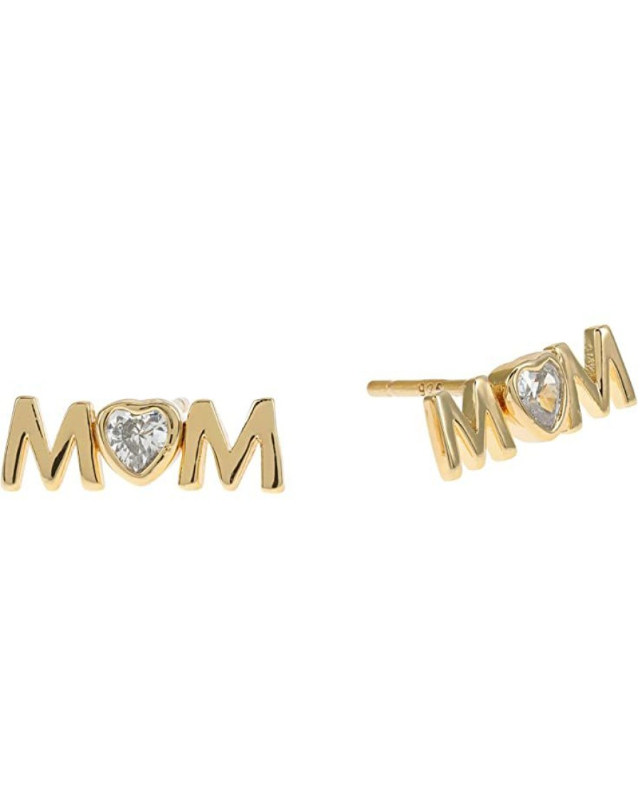 Jewelry Kate Spade New York | Kate Spade New York Love You, Mom Mom Studs Earrings Clear/Gold