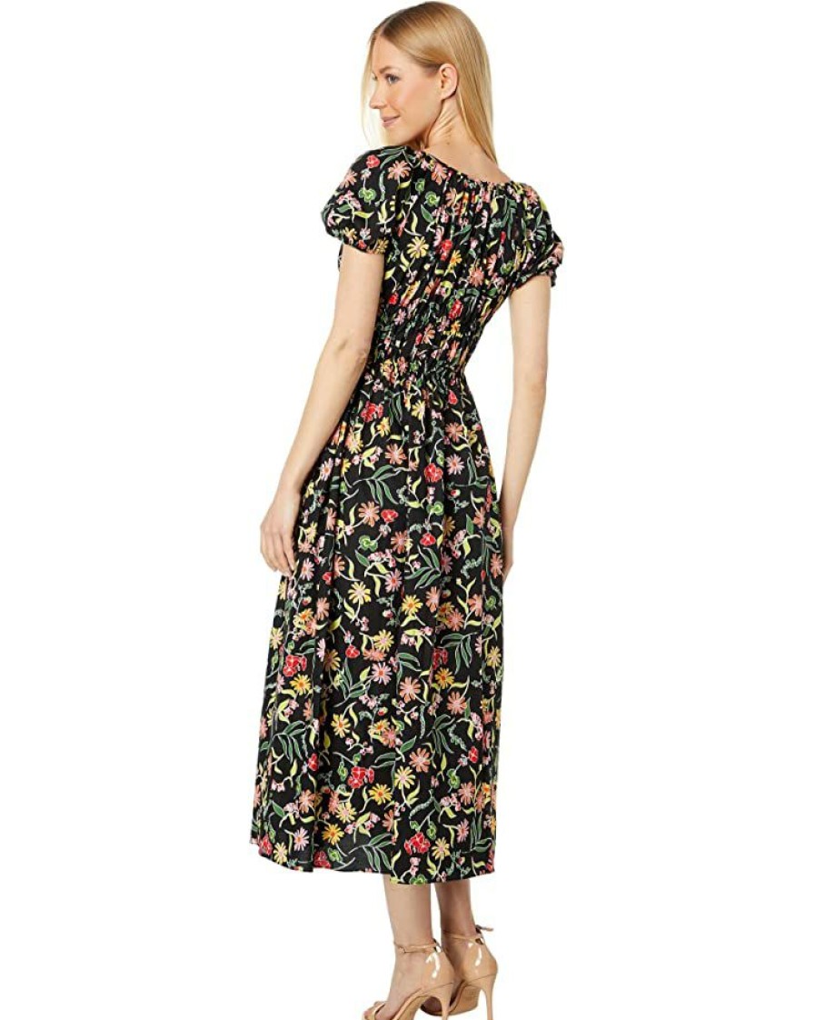 Clothing Kate Spade New York | Kate Spade New York Dresses Rooftop Garden Floral Riviera Dress Black Multi