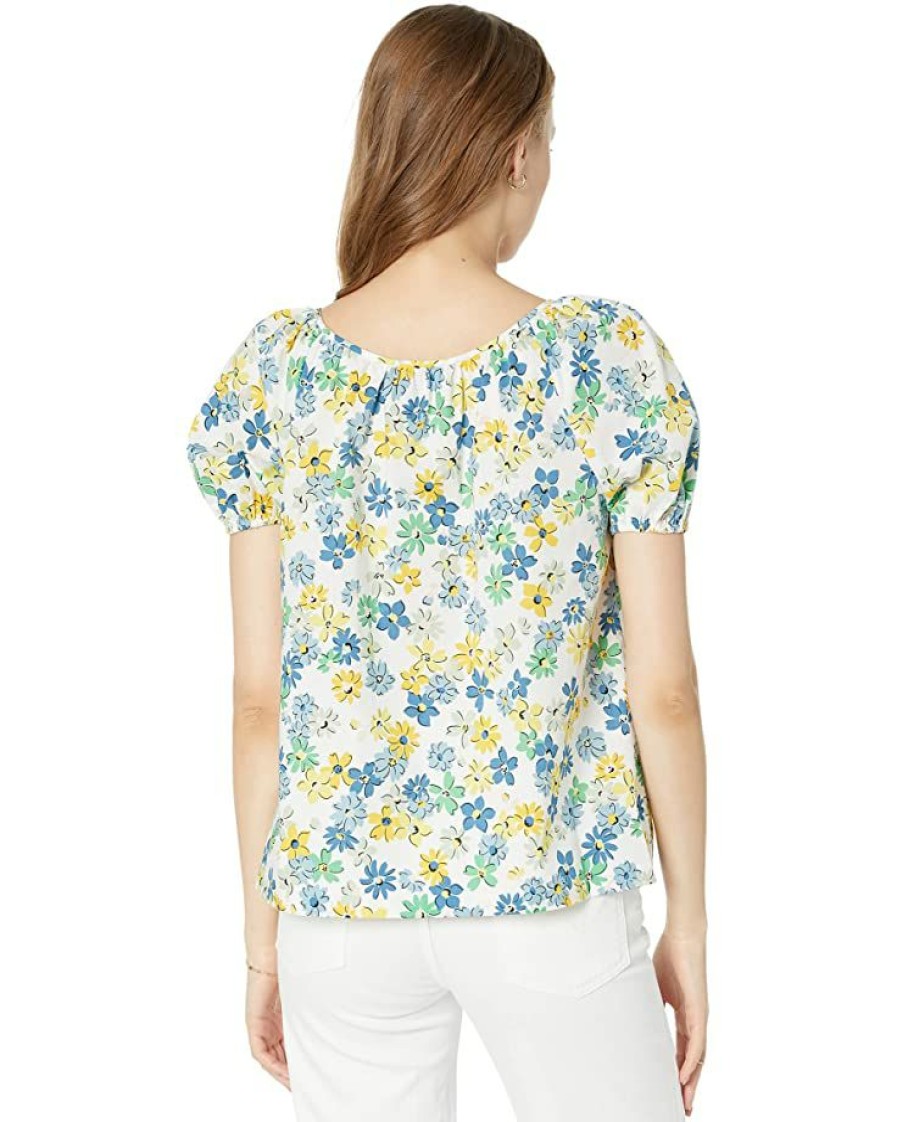 Clothing Kate Spade New York | Kate Spade New York Shirts & Tops Floral Medley Puff Sleeve Top Fresh White