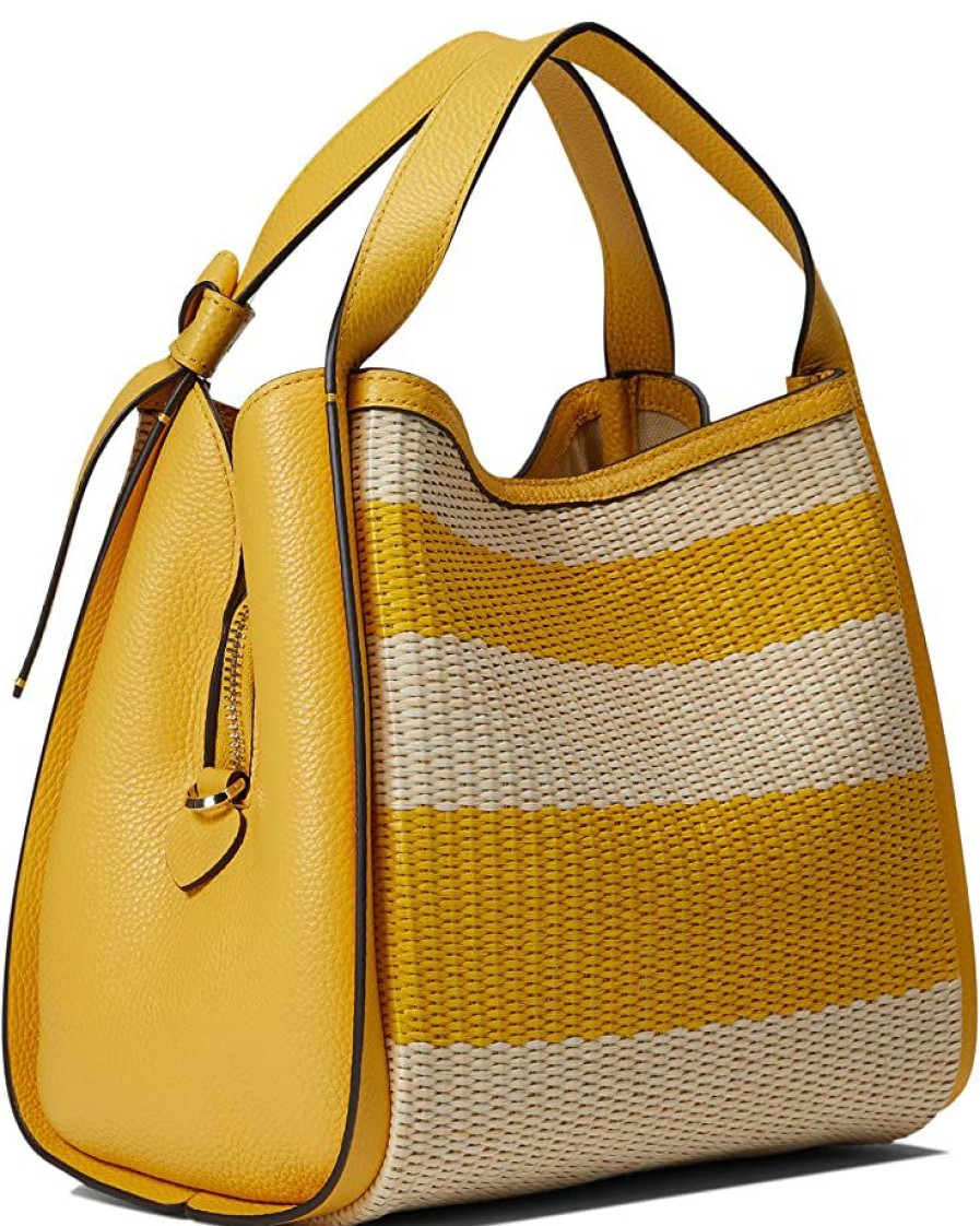 Bags Kate Spade New York | Kate Spade New York Handbags Knott Striped Straw Medium Crossbody Tote Morning Light Multi