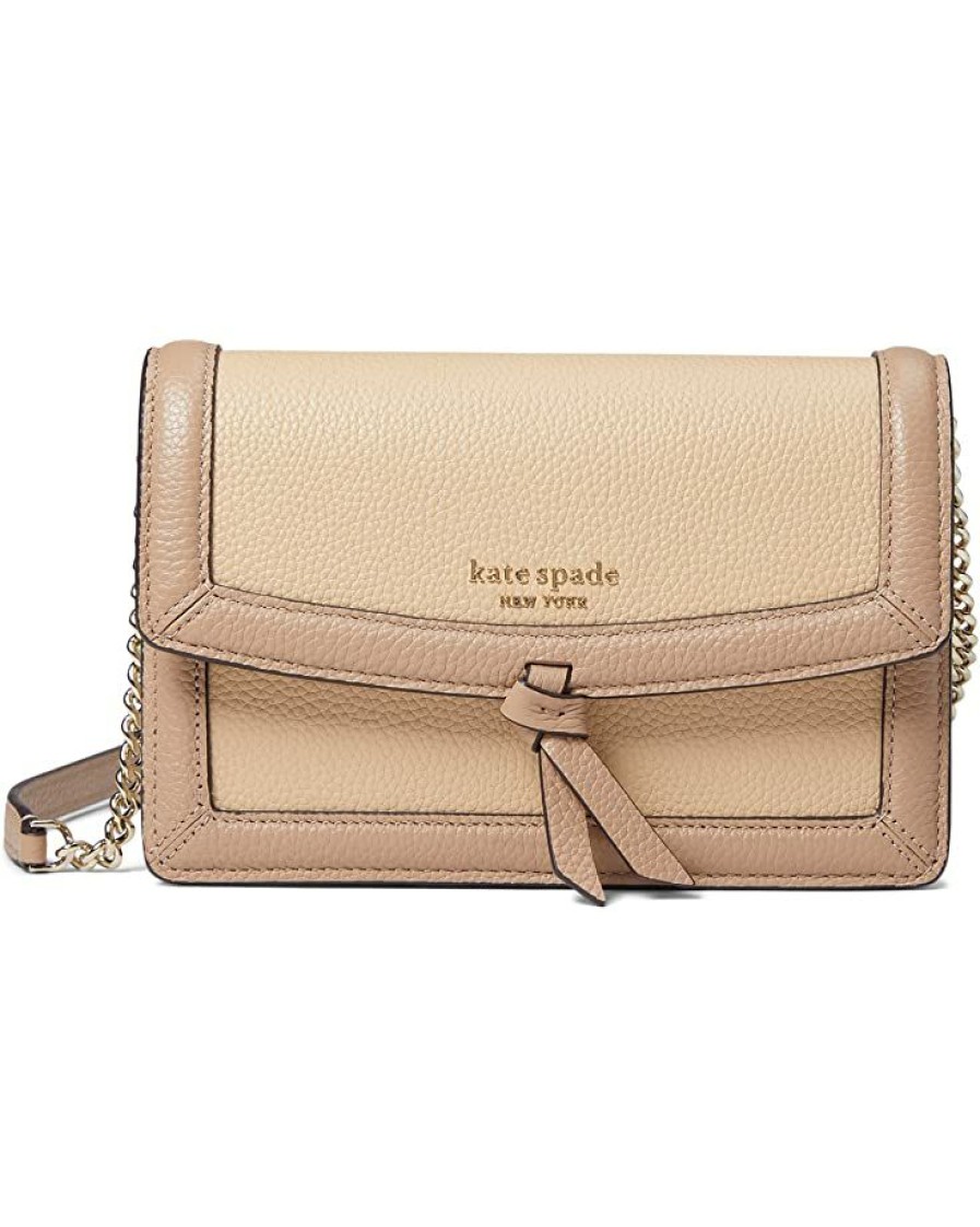 Bags Kate Spade New York | Kate Spade New York Handbags Knott Color-Blocked Pebbled Leather Flap Crossbody Warm Stone Multi