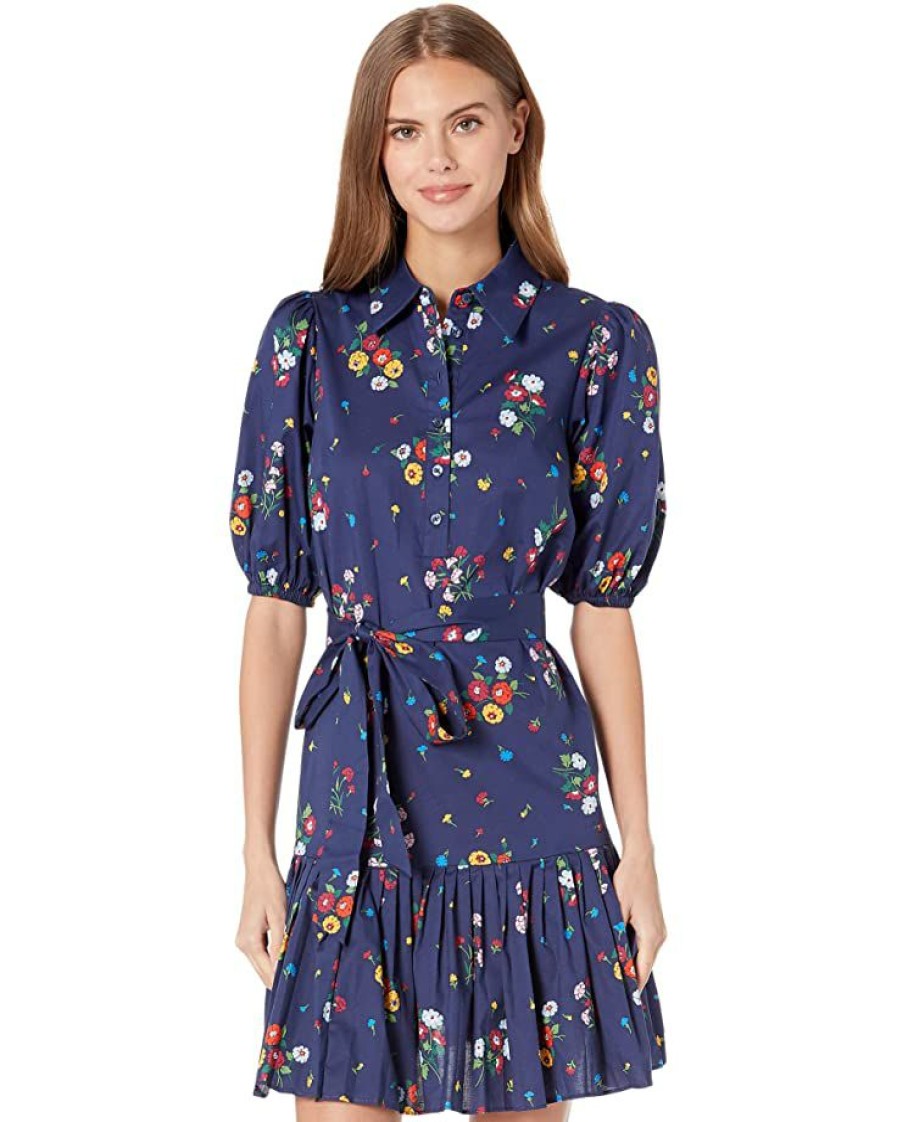 Clothing Kate Spade New York | Kate Spade New York Dresses Bouquet Toss Pleated Lake Dress French Navy