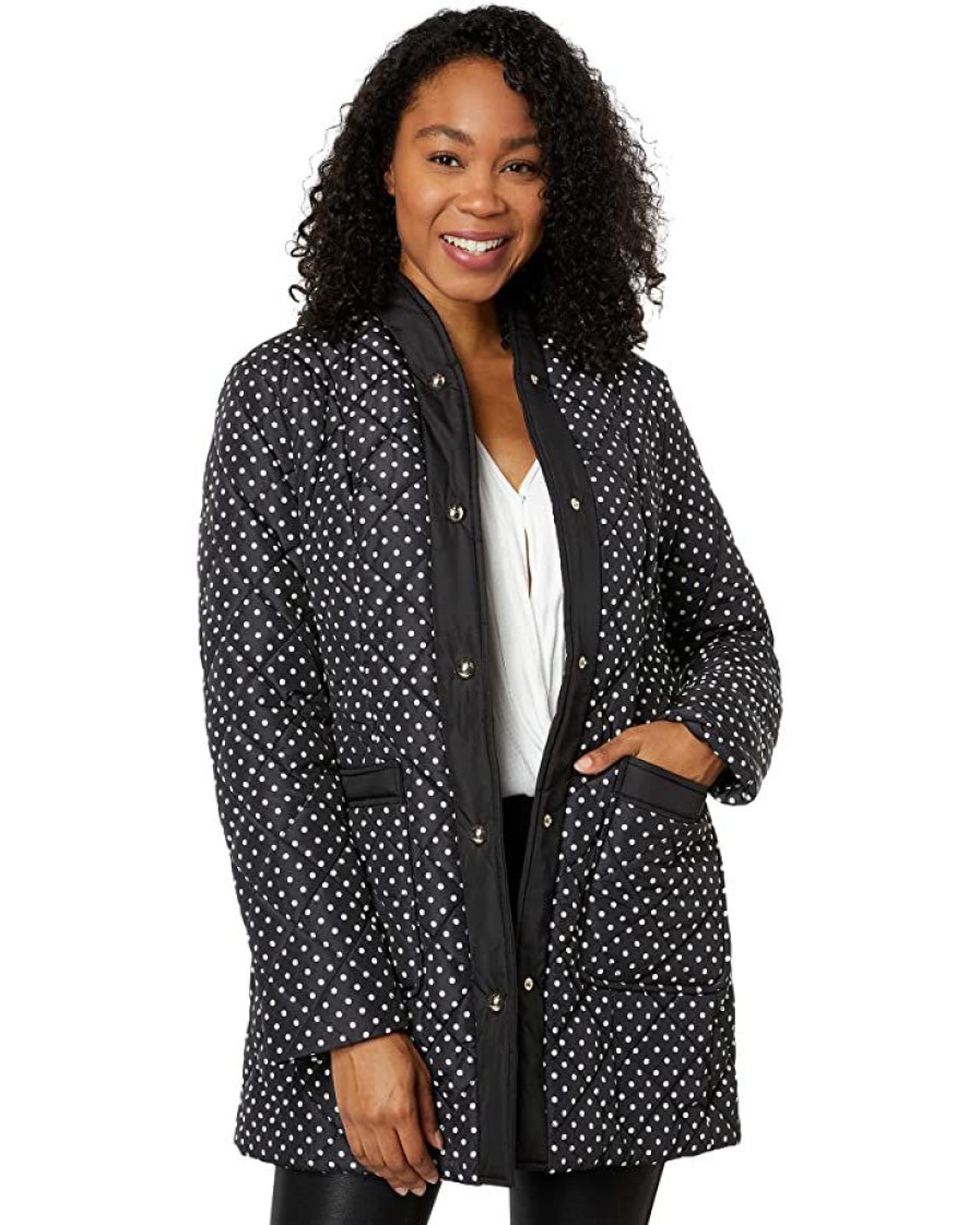 Clothing Kate Spade New York | Kate Spade New York Coats & Outerwear Belted Quilted Jacket Printed Dot