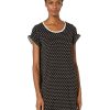 Clothing Kate Spade New York | Kate Spade New York Sleepwear Evergreen Short Sleeve Sleepshirt Mini Dot Black