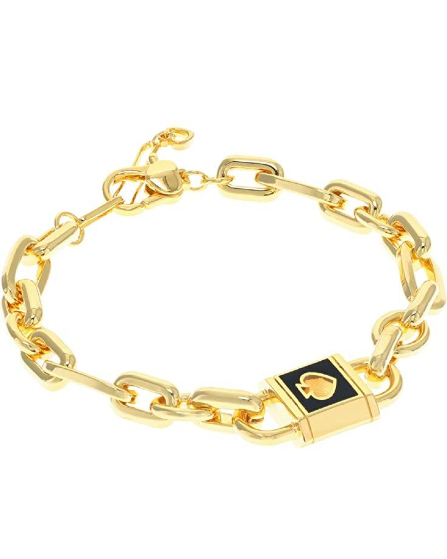 Jewelry Kate Spade New York | Kate Spade New York Bracelets Lock And Spade Enamel Bracelet Black