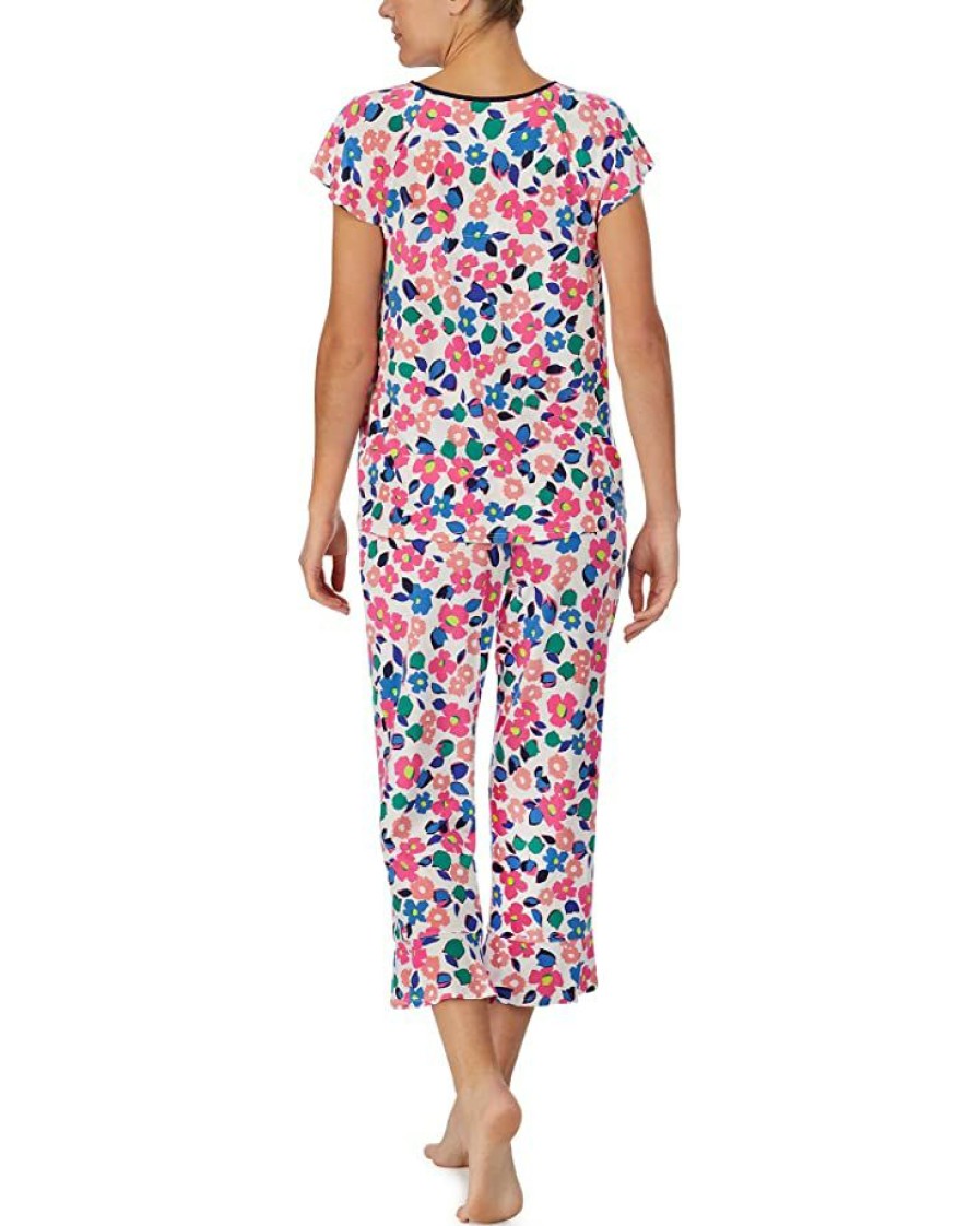 Clothing Kate Spade New York | Kate Spade New York Sleepwear Fashion Short Sleeve Cropped Pj Set Botanical Garden