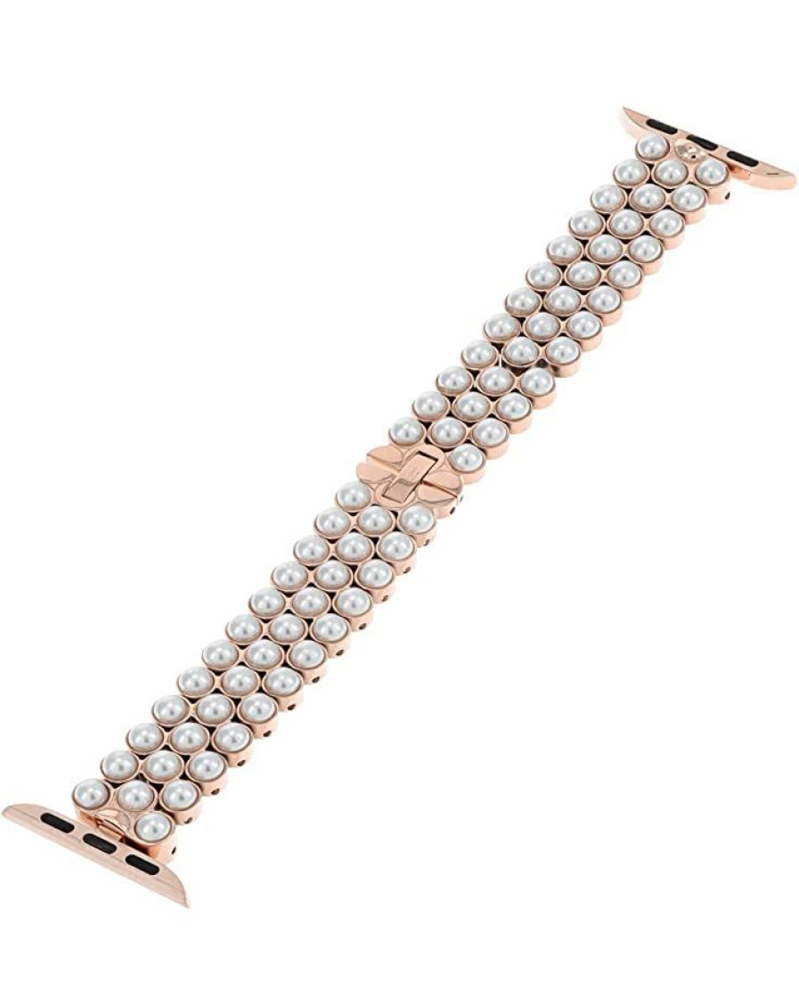 Watches Kate Spade New York | Kate Spade New York Fashion Watches Stainless Steel Band For Apple Watch 38 Mm/40 Mm Kss0126 Rose Gold/White