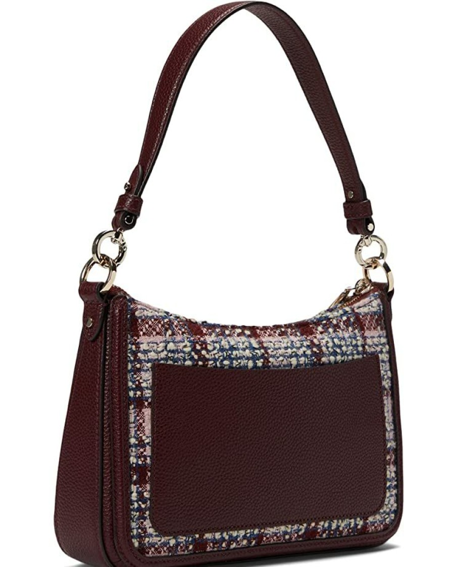 Bags Kate Spade New York | Kate Spade New York Handbags Hudson Tweed Fabric Medium Convertible Crossbody Dark Merlot Multi