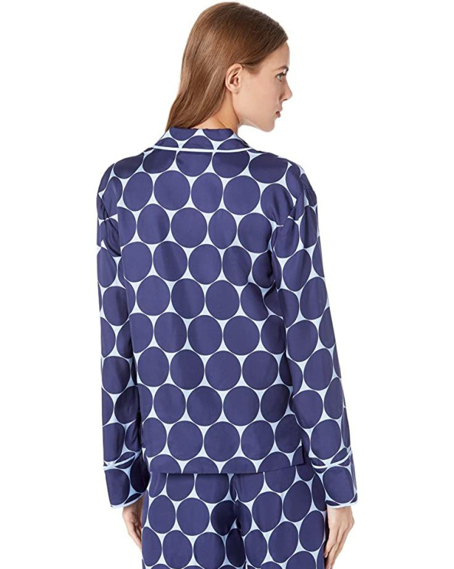 Clothing Kate Spade New York | Kate Spade New York Shirts & Tops Joy Dot Silk Twill Shirt Citrine Blue