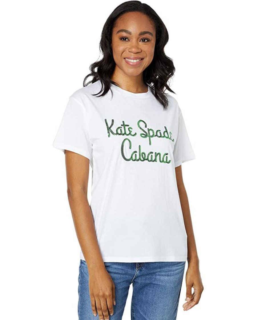 Clothing Kate Spade New York | Kate Spade New York Shirts & Tops Logo Cabana Tee Fresh White