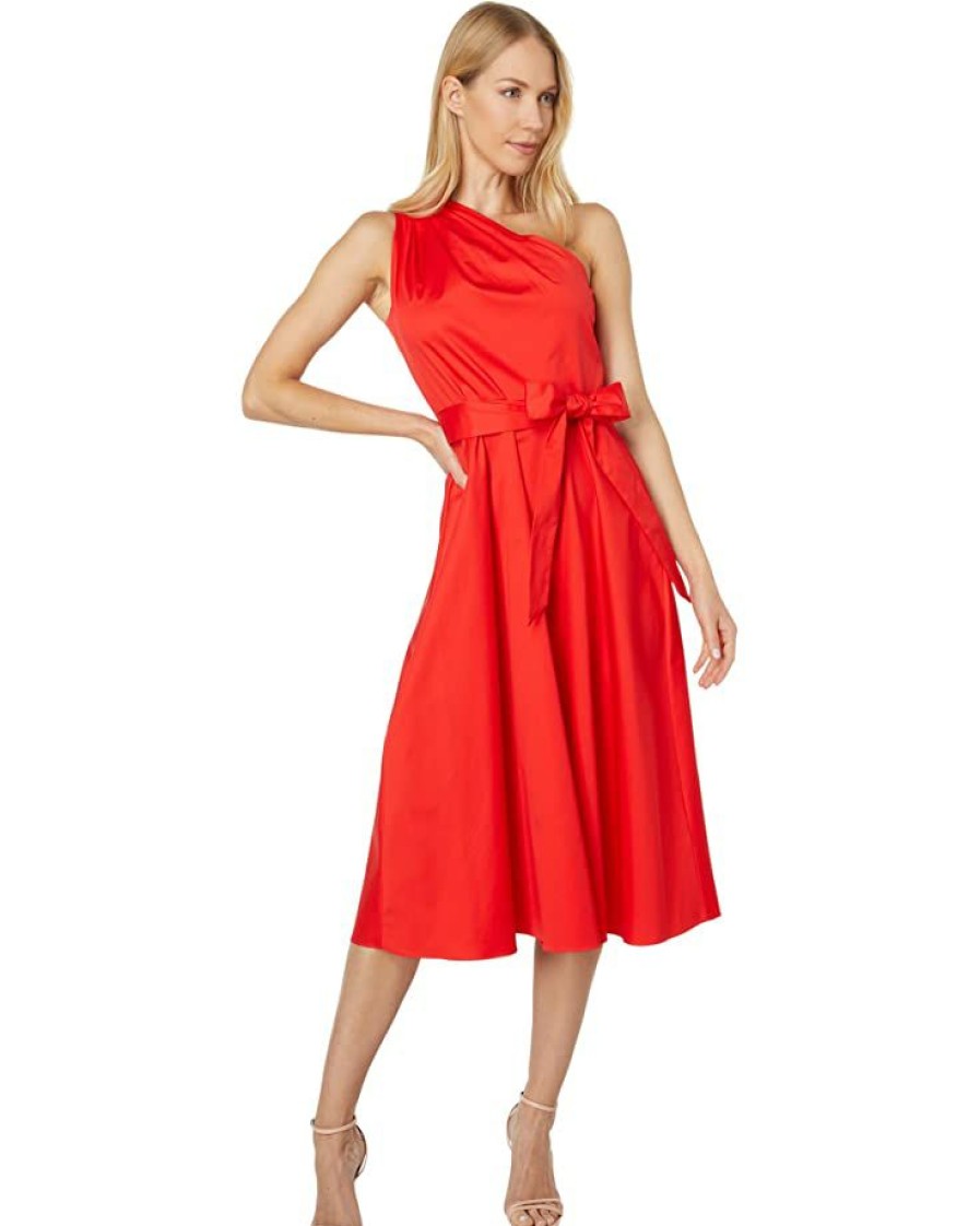 Clothing Kate Spade New York | Kate Spade New York Dresses Poplin Belted Sabrina Dress Flame Scarlet