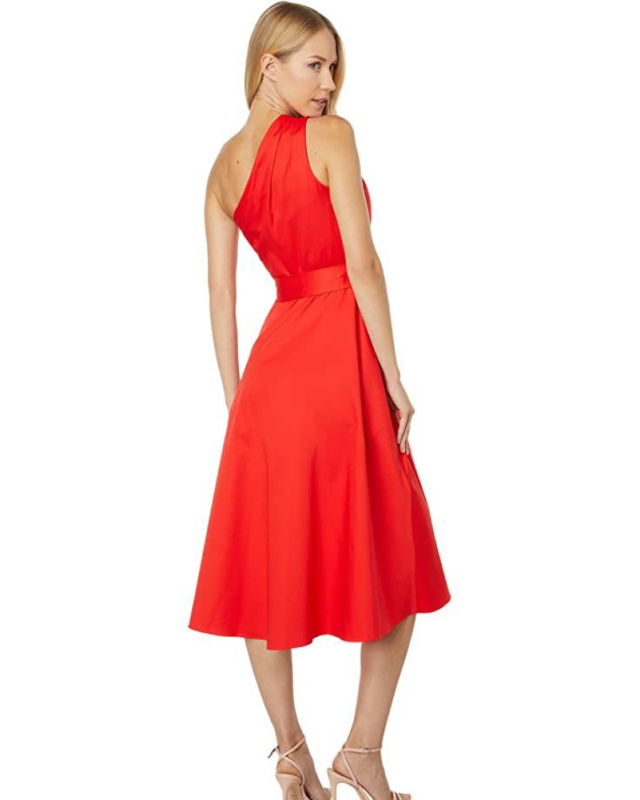 Clothing Kate Spade New York | Kate Spade New York Dresses Poplin Belted Sabrina Dress Flame Scarlet