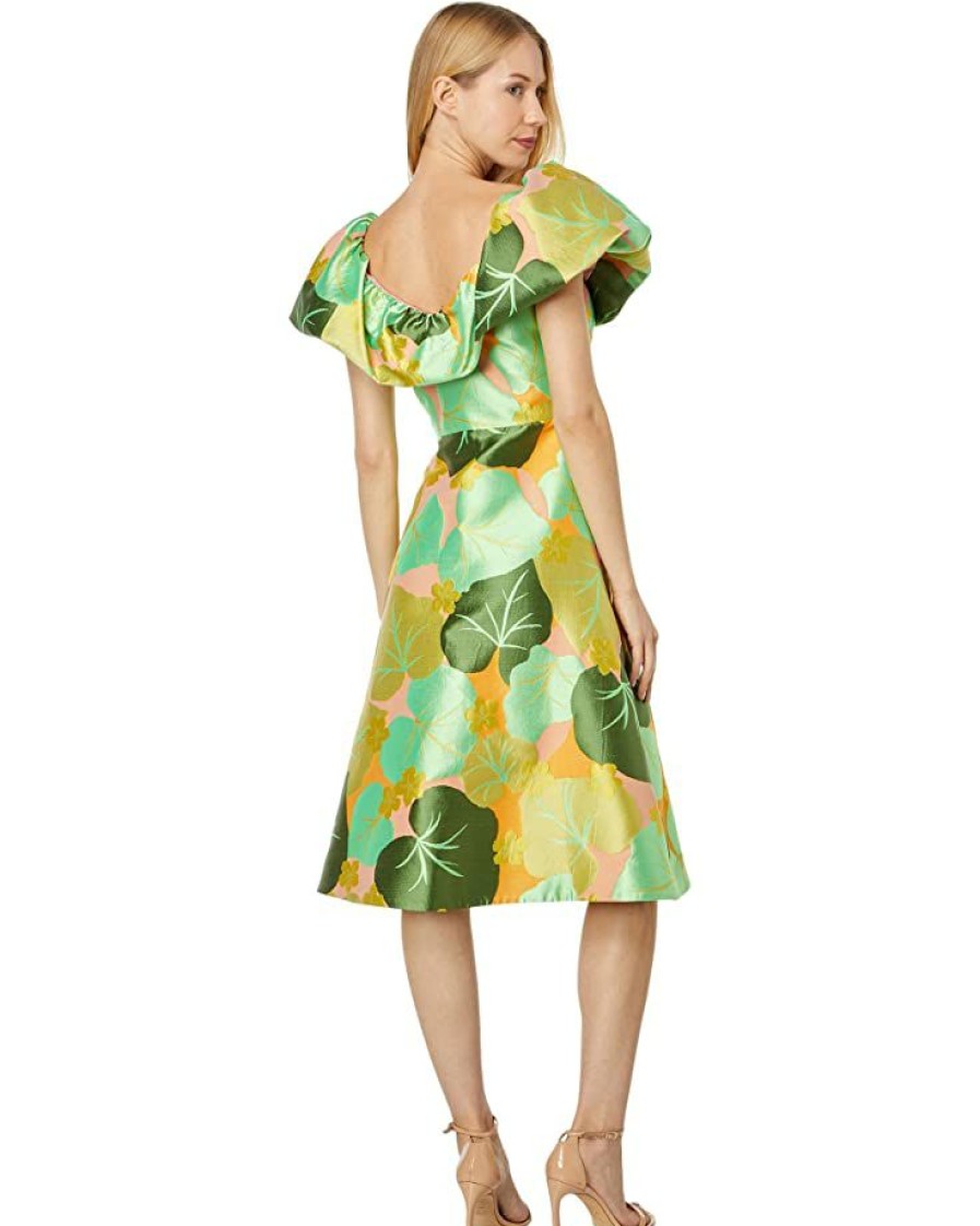 Clothing Kate Spade New York | Kate Spade New York Dresses Cucumber Floral Flounce Dress Multi