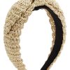 Eyewear Kate Spade New York | Kate Spade New York Hair Accessories Crochet Paper Straw Bow Headband Natural