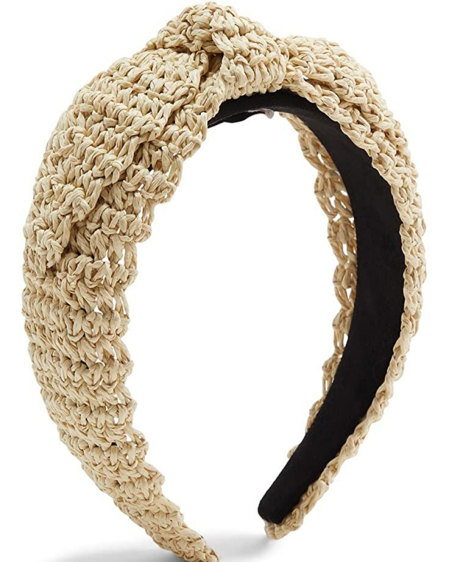 Eyewear Kate Spade New York | Kate Spade New York Hair Accessories Crochet Paper Straw Bow Headband Natural