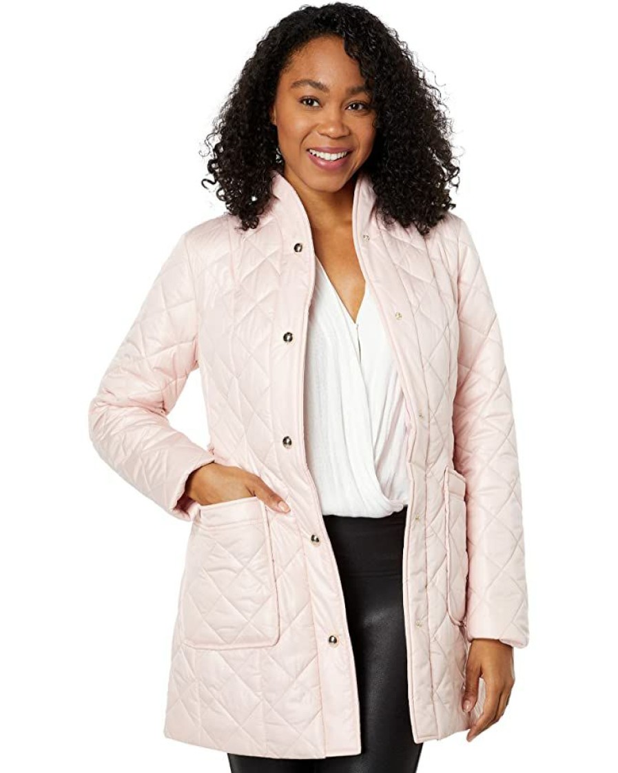 Clothing Kate Spade New York | Kate Spade New York Coats & Outerwear Belted Quilted Jacket Champagne Pink