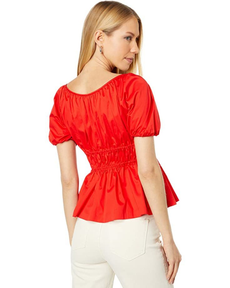 Clothing Kate Spade New York | Kate Spade New York Shirts & Tops Poplin Riviera Top Flame Scarlet