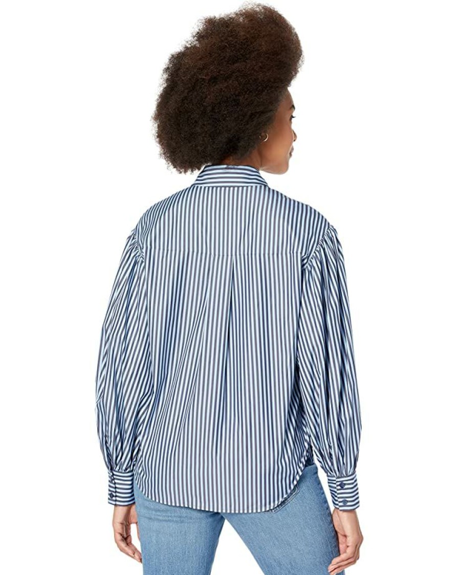 Clothing Kate Spade New York | Kate Spade New York Shirts & Tops Pastry Stripe Carrie Shirt Citrine Blue