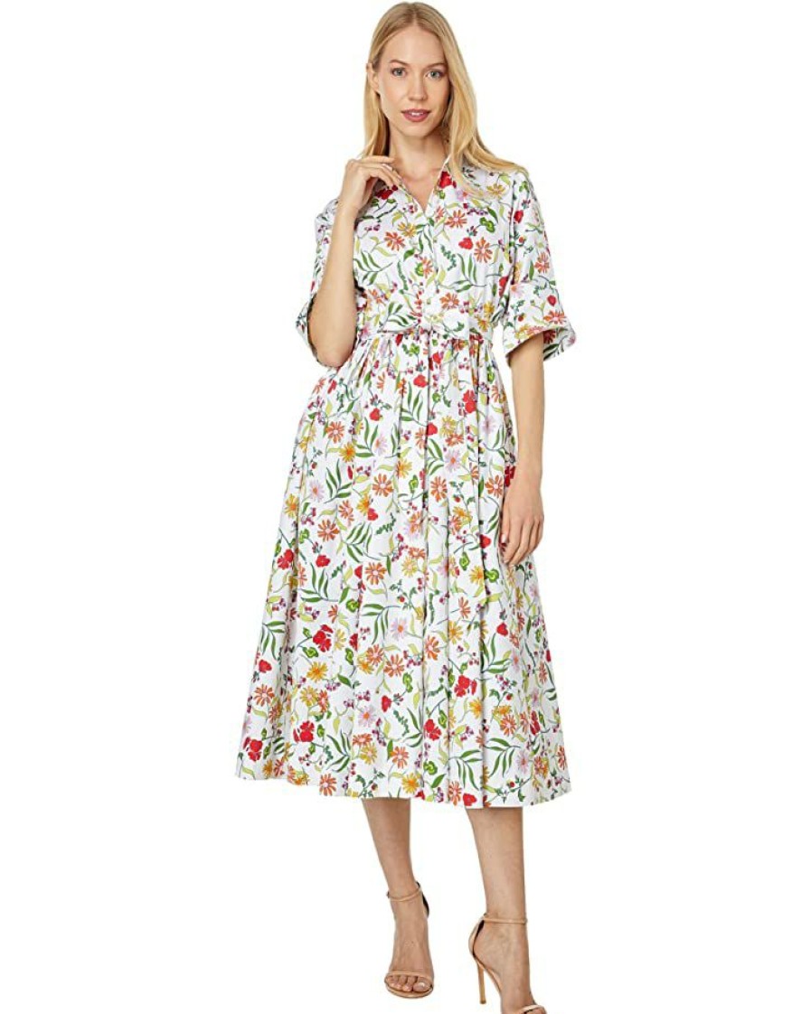 Clothing Kate Spade New York | Kate Spade New York Dresses Rooftop Garden Floral Montauk Dress Fresh White Multi