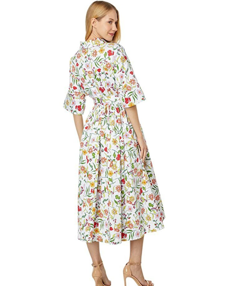 Clothing Kate Spade New York | Kate Spade New York Dresses Rooftop Garden Floral Montauk Dress Fresh White Multi