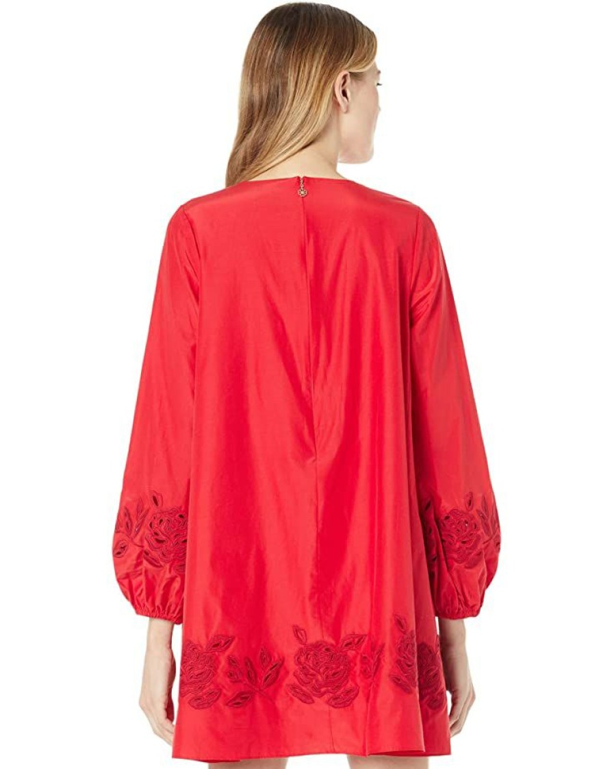 Clothing Kate Spade New York | Kate Spade New York Dresses Rose Embroidered Ella Dress Engine Red