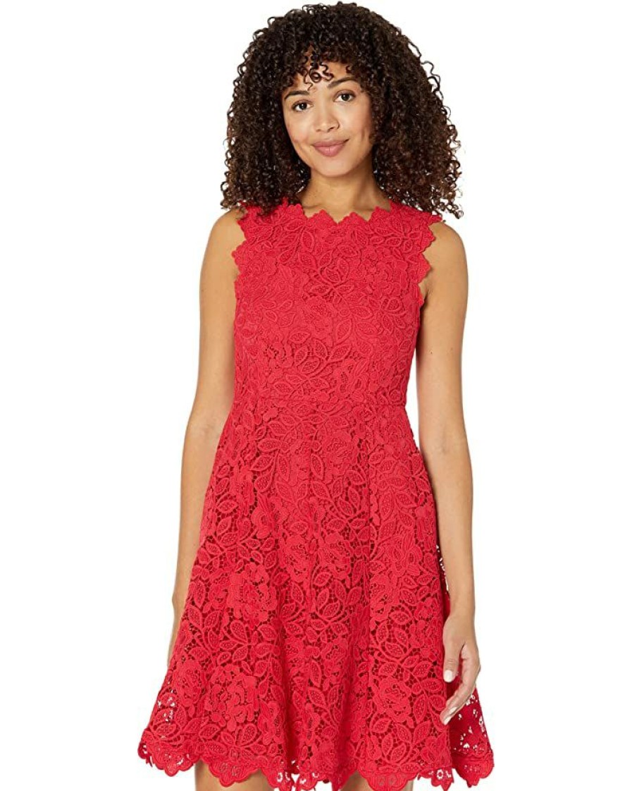 Clothing Kate Spade New York | Kate Spade New York Dresses Floral Lace Dress Engine Red