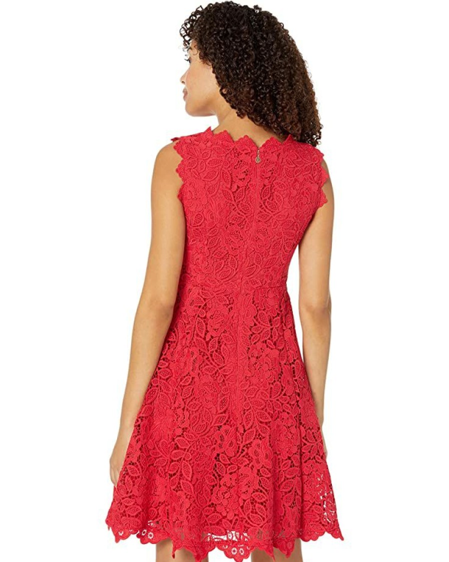 Clothing Kate Spade New York | Kate Spade New York Dresses Floral Lace Dress Engine Red