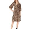 Clothing Kate Spade New York | Kate Spade New York Dresses Lovely Leopard Wrap Dress Roasted Cashew