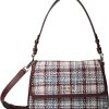 Bags Kate Spade New York | Kate Spade New York Handbags Hudson Tweed Fabric Medium Convertible Flap Shoulder Bag Dark Merlot Multi