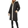 Clothing Kate Spade New York | Kate Spade New York Coats & Outerwear Hooded Zip Front Down With Sherpa Detail