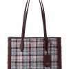 Bags Kate Spade New York | Kate Spade New York Handbags Market Tweed Fabric Medium Tote Dark Merlot Multi