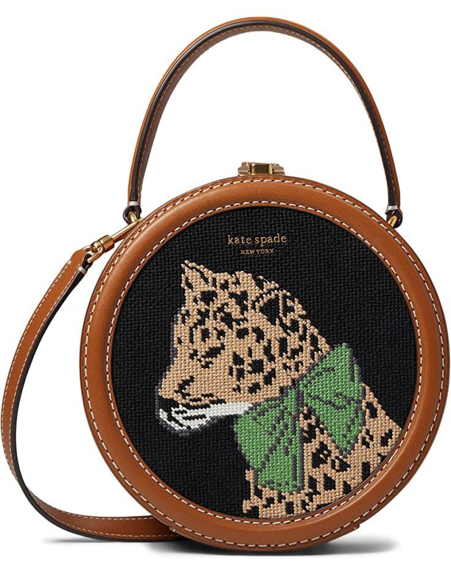 Bags Kate Spade New York | Kate Spade New York Handbags Lucy Lady Leopard Needlepoint Fabric Small Crossbody Black Multi