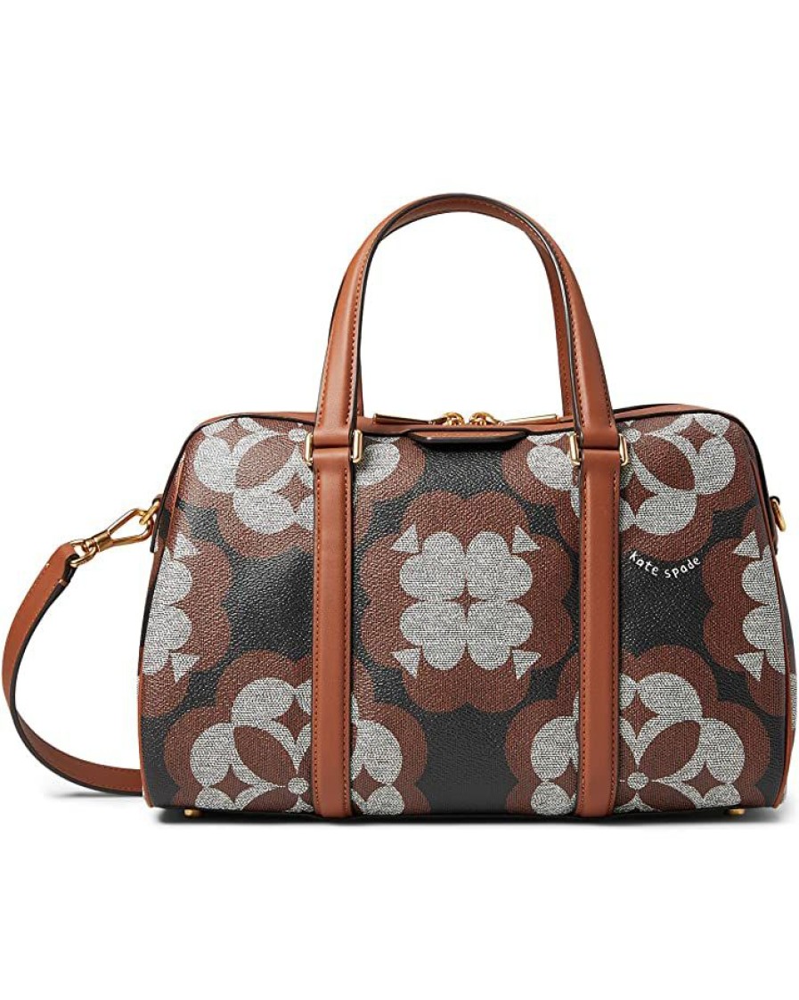 Bags Kate Spade New York | Kate Spade New York Handbags Oversized Spade Flower Monogram Coated Canvas Eleanor Medium Satchel Black Multi