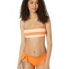 Clothing Kate Spade New York | Kate Spade New York Swimwear Awning Stripe Bandeau Bikini Top Orange Soda