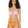 Clothing Kate Spade New York | Kate Spade New York Swimwear Color-Block Ring Bandeau Bikini Top Surf Pink