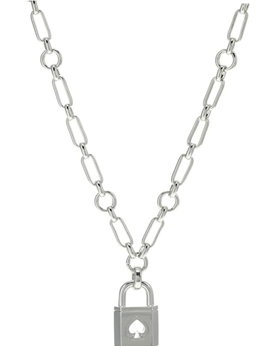 Jewelry Kate Spade New York | Kate Spade New York Necklaces Lock And Spade Lock Pendant Silver