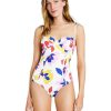 Clothing Kate Spade New York | Kate Spade New York Swimwear Summer Floral Smocked Underwire One-Piece Ivory