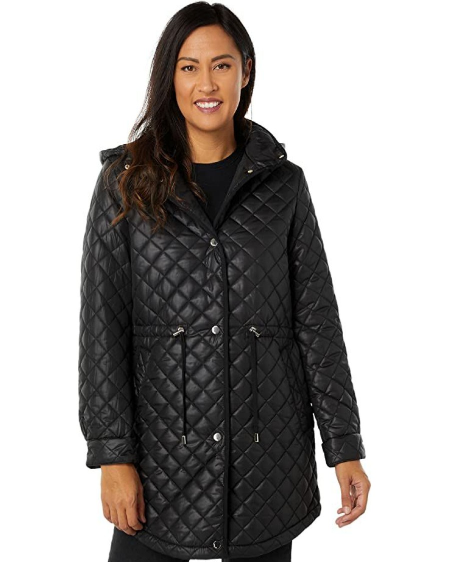 Clothing Kate Spade New York | Kate Spade New York Coats & Outerwear Single Breasted Hood Quilt With Drawstring Waist