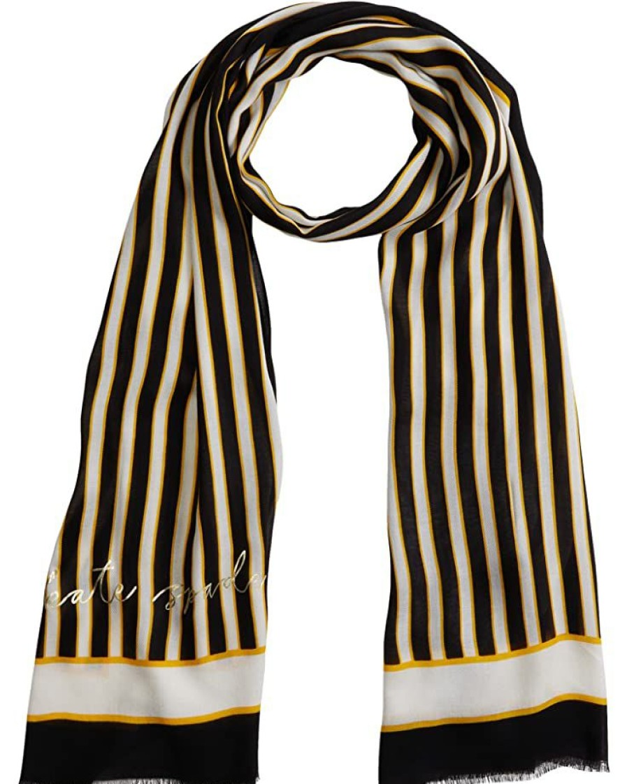 Eyewear Kate Spade New York | Kate Spade New York Scarves Botanical Stripe Oblong Black