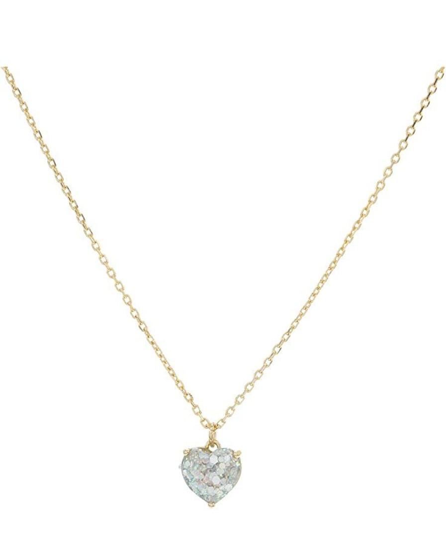 Jewelry Kate Spade New York | Kate Spade New York Necklaces My Love Glitter Heart Pendant Necklace Opal Glitter