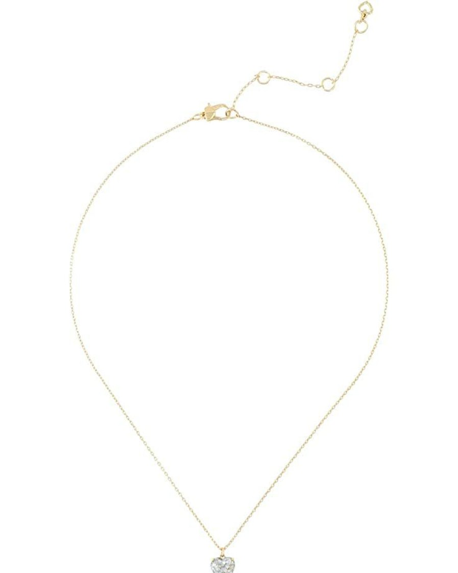 Jewelry Kate Spade New York | Kate Spade New York Necklaces My Love Glitter Heart Pendant Necklace Opal Glitter