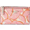 Bags Kate Spade New York | Kate Spade New York Wallets Spencer Grapefruit Printed Pvc Small Slim Bifold Wallet Pink Multi